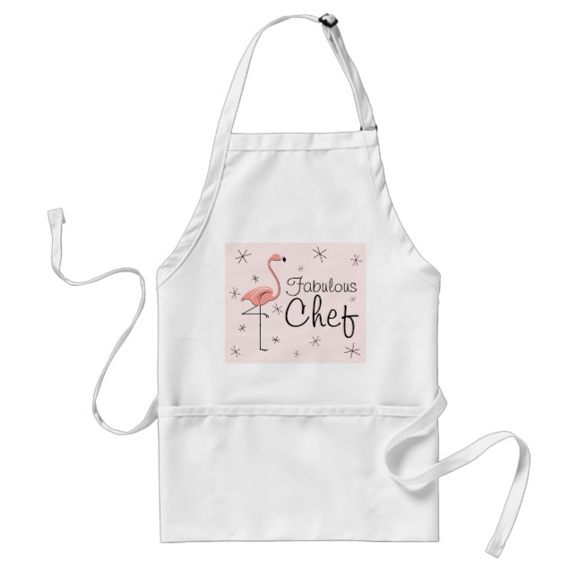 Flamingo Pink Fabulous Chef apron (Front)