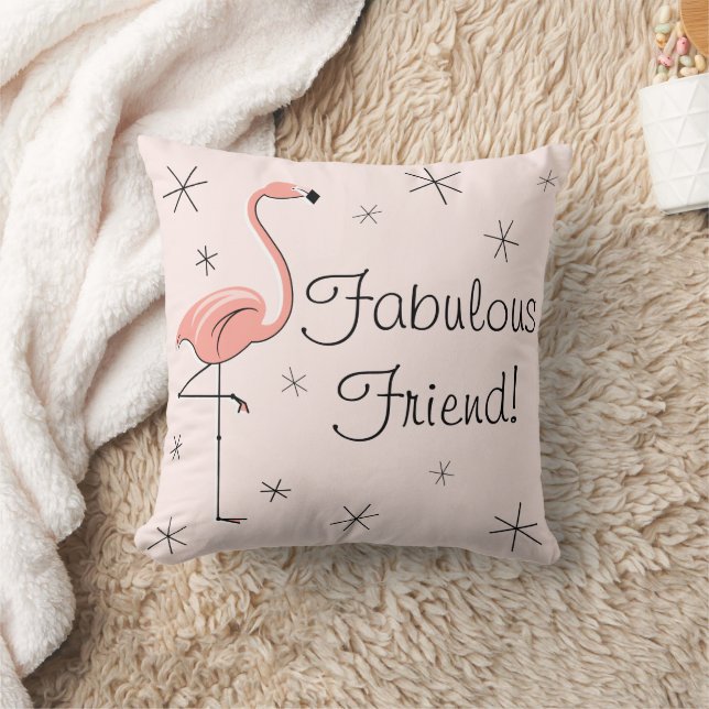 Flamingo Pink 'Fabulous Friend!' throw pillow (Blanket)