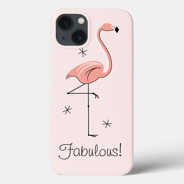 Flamingo Pink 'Fabulous!' iPad case (Back)