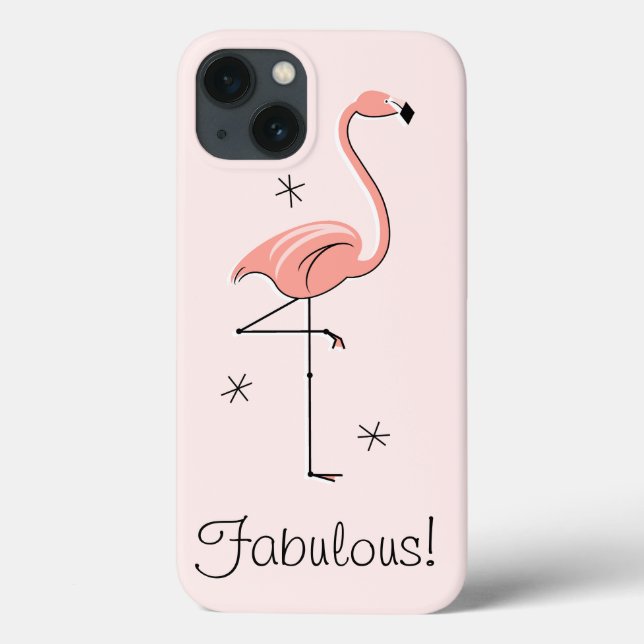 Flamingo Pink 'Fabulous!' iPad Mini case (Back)