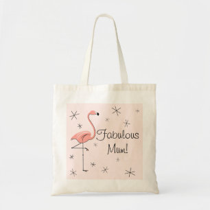 Flamingo Pink 'Fabulous Mum!' tote bag