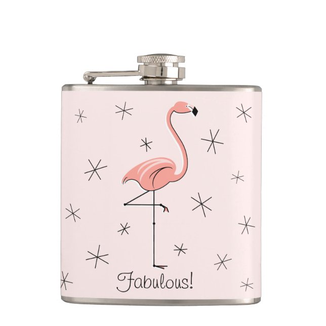 Flamingo Pink Fabulous! wrapped flask (Front)
