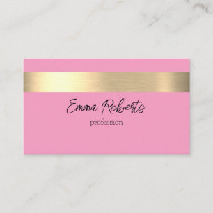 Flamingo Pink Gold Foil Rustic Faux Business Card