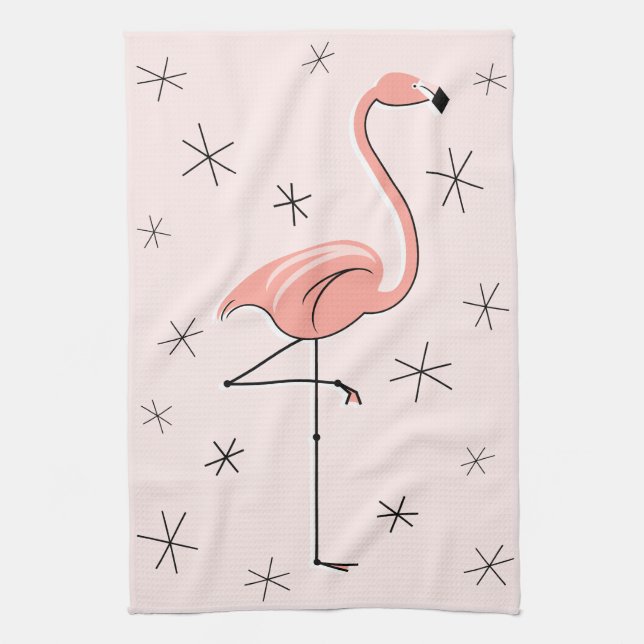 Flamingo Pink kitchen towel (Vertical)