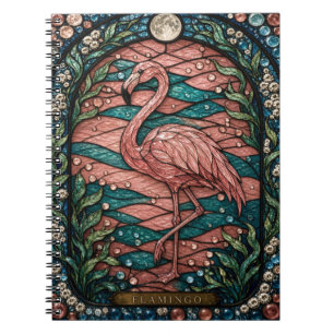 Flamingo Pink Lagoon Illumina Stained Glass Notebook