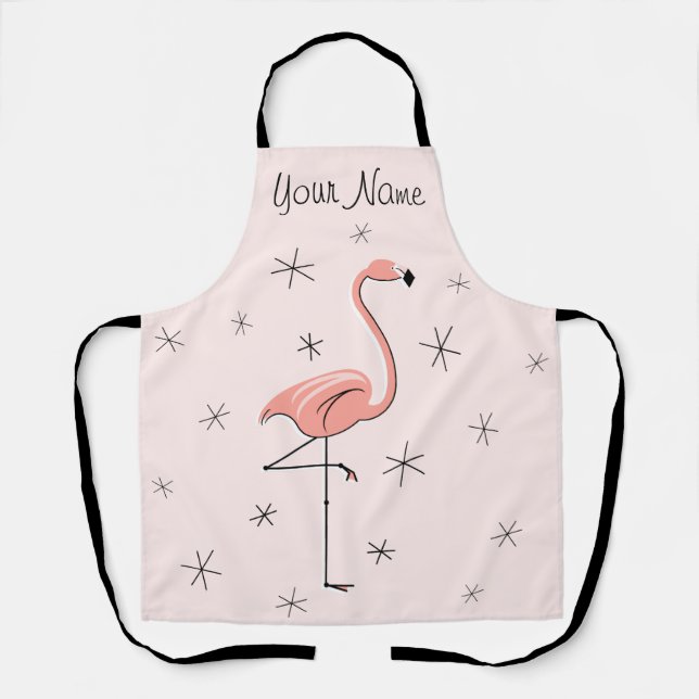 Flamingo Pink Name apron (Front)