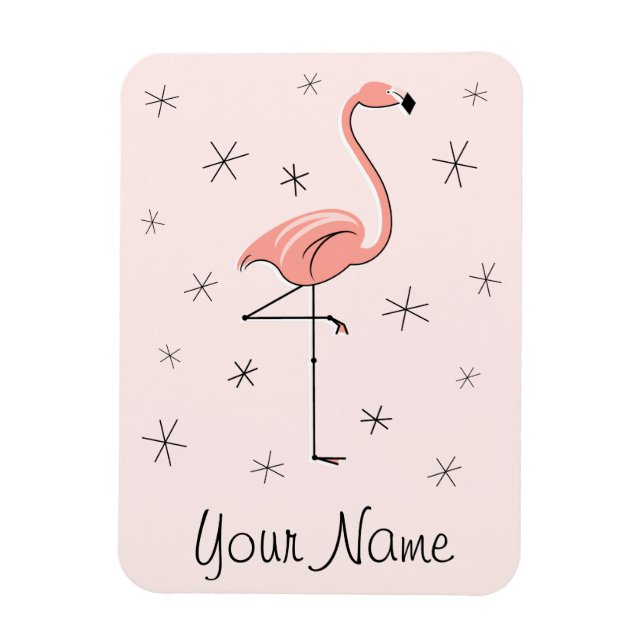 Flamingo Pink Name magnet flexible (Vertical)