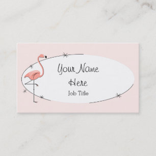 Flamingo Pink oval business card