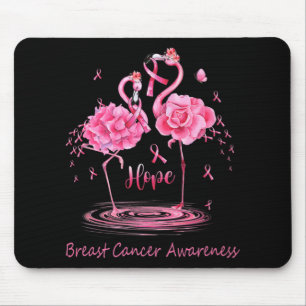 Flamingo Pink Ribbon Butterflies Breast Cancer Awa Mouse Pad