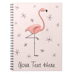 Flamingo Pink Text notebook