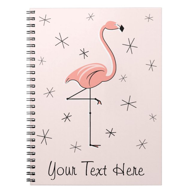 Flamingo Pink Text notebook (Front)