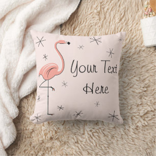 Flamingo Pink 'Text' throw pillow