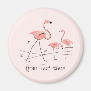 Flamingo Pink Text Trio 2 magnet