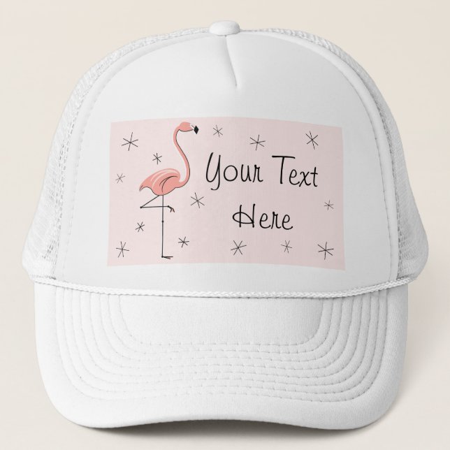 Flamingo Pink 'Text' Trucker hat pink (Front)