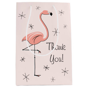 Flamingo Pink 'Thank You!' gift bag medium