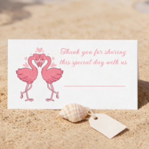 Flamingo Pink Tropical Beach Wedding Escort Place Card