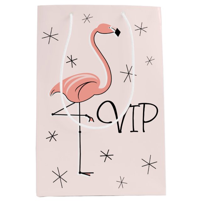 Flamingo Pink 'VIP' gift bag medium (Front)