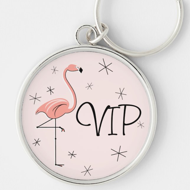 Flamingo Pink 'VIP' keychain premium (Front)