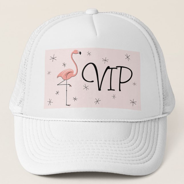 Flamingo Pink 'VIP' Trucker hat pink (Front)