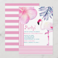 Flamingo Pink & White Stripes Birthday Party