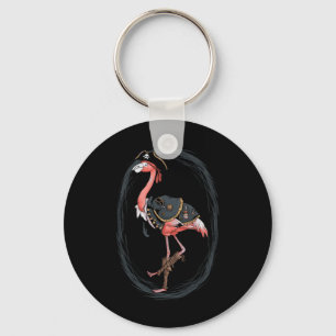 Flamingo Pirate Funny Halloween Costume Idea Key Ring