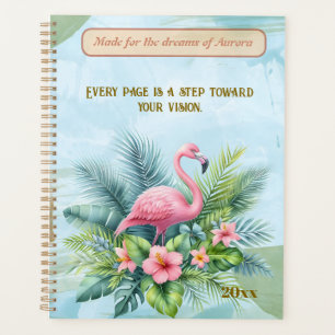 Flamingo Planner with Custom Quote and Personalise