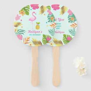 Flamingo Pool Party Hand Fan Flamingo Party Favour