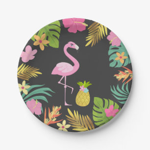 Flamingo Pool Party Paper Tropical Pool Party Paper Plate