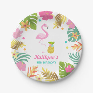 Flamingo Pool Party Paper Tropical Pool Party Plate