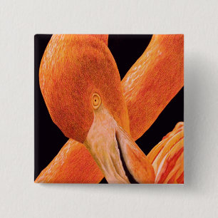 Flamingo Portrait 15 Cm Square Badge