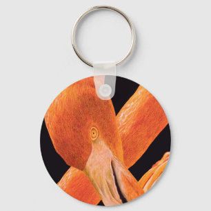 Flamingo Portrait Key Ring
