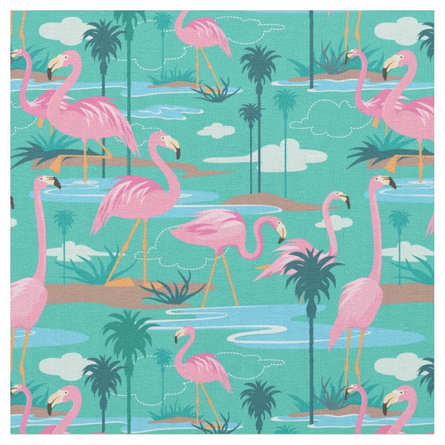 Flamingo  Print Fabric (Close Up)