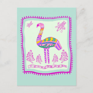 Flamingo Quilt Postcard