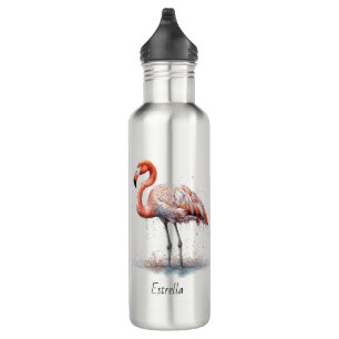 Flamingo Radiance: Watercolor Art, custom 710 Ml Water Bottle