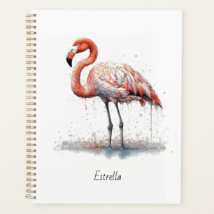 Flamingo Radiance: Watercolor Art, custom Planner