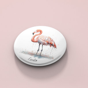 Flamingo Radiance: Watercolor Flamingo, custom Bottle Opener