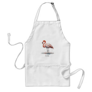 Flamingo Radiance: Watercolor Flamingo, custom Standard Apron