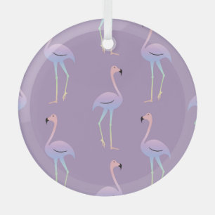 Flamingo Rainbow: Colourful Seamless Pattern. Glass Tree Decoration