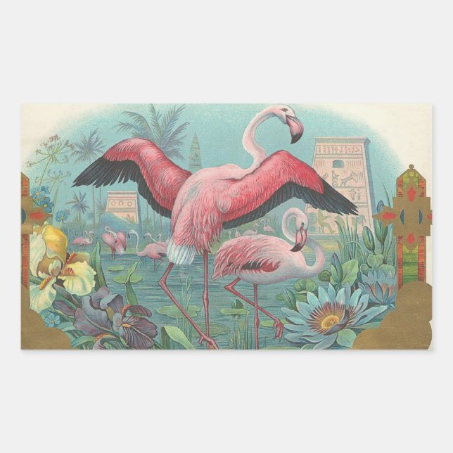 Flamingo Rectangular Sticker (Front)
