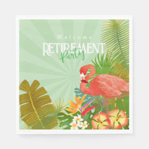 Flamingo Retirement Green Napkin