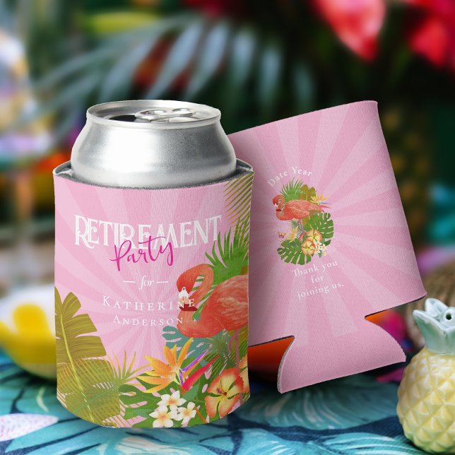 Flamingo Retirement Pink Cooler (Flamingo Retirement Pink Can Cooler)