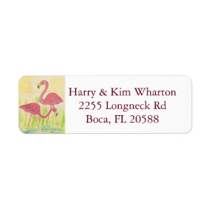 Flamingo Return Address Label