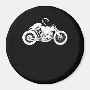 Flamingo Riding Motorcycle Art Gift For Bikers.pn Magnet