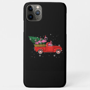 Flamingo Riding Red Truck Xmas Santa Hat Christmas Case-Mate iPhone Case