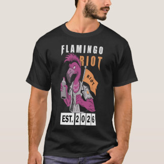 Flamingo Riot Urban Aesthetic Design T-Shirt