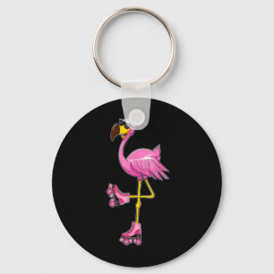 Flamingo Roller Skates - Funny Flamingo Lover Roll Key Ring