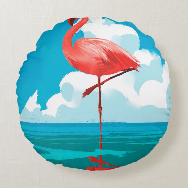 Flamingo Round Cushion (Front)