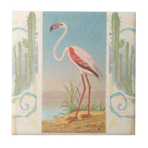 Flamingo Rug Vintage Tropical Bird Tile