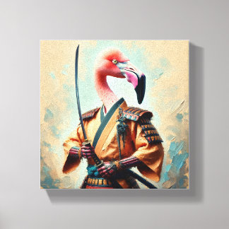 Flamingo Samurai Canvas Print