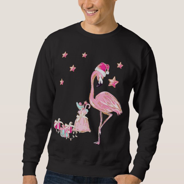 Flamingo Santa Clause Christmas Hawaiian Sweatshirt (Front)